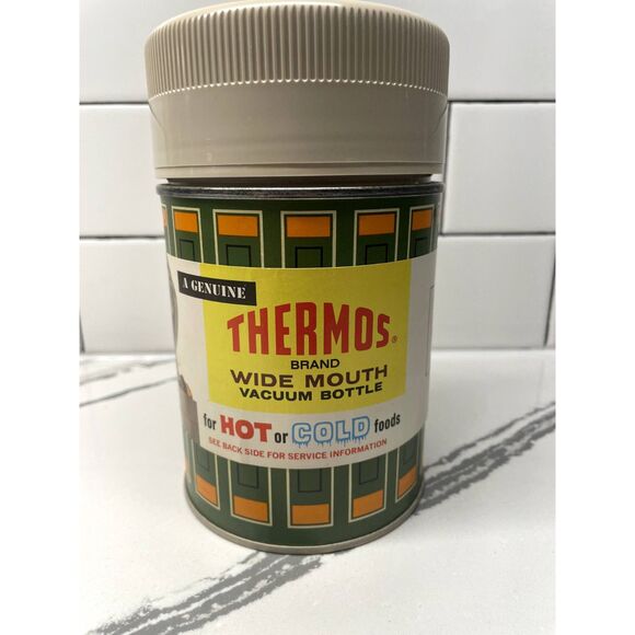 1970's VINTAGE THERMOS WIDE MOUTH VACUUM BOTTLE for HOT or COLD foods 10 OZ - Picture 1 of 9